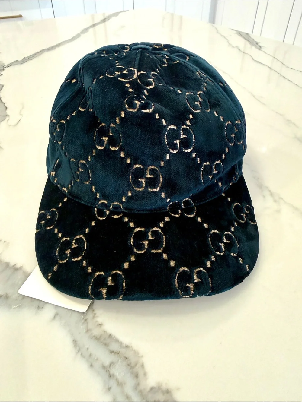 Gucci GG Logo Velvet Baseball Hat